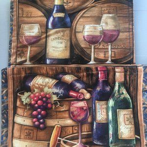 Wine Bottle Design Fabric Mug or Glass Coaster